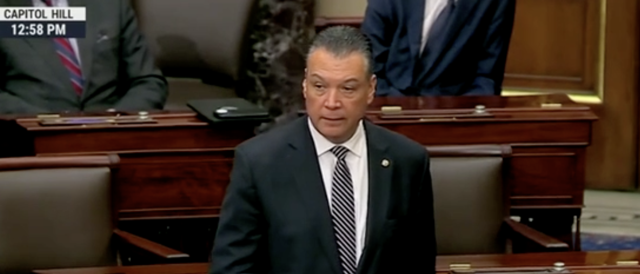 Alex Padilla Appears To Choke Up On Senate Floor As He Recounts Disrupting Noem’s Press Conference